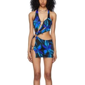 LOUISA BALLOU‎ Black & Blue Sex Wax Dress Sz M